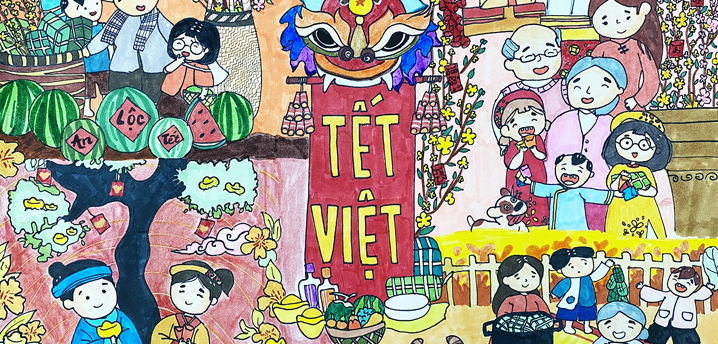 Hội thi vẽ tranh theo chủ đề Tết Việt 2021 - Tranh vẽ số 15