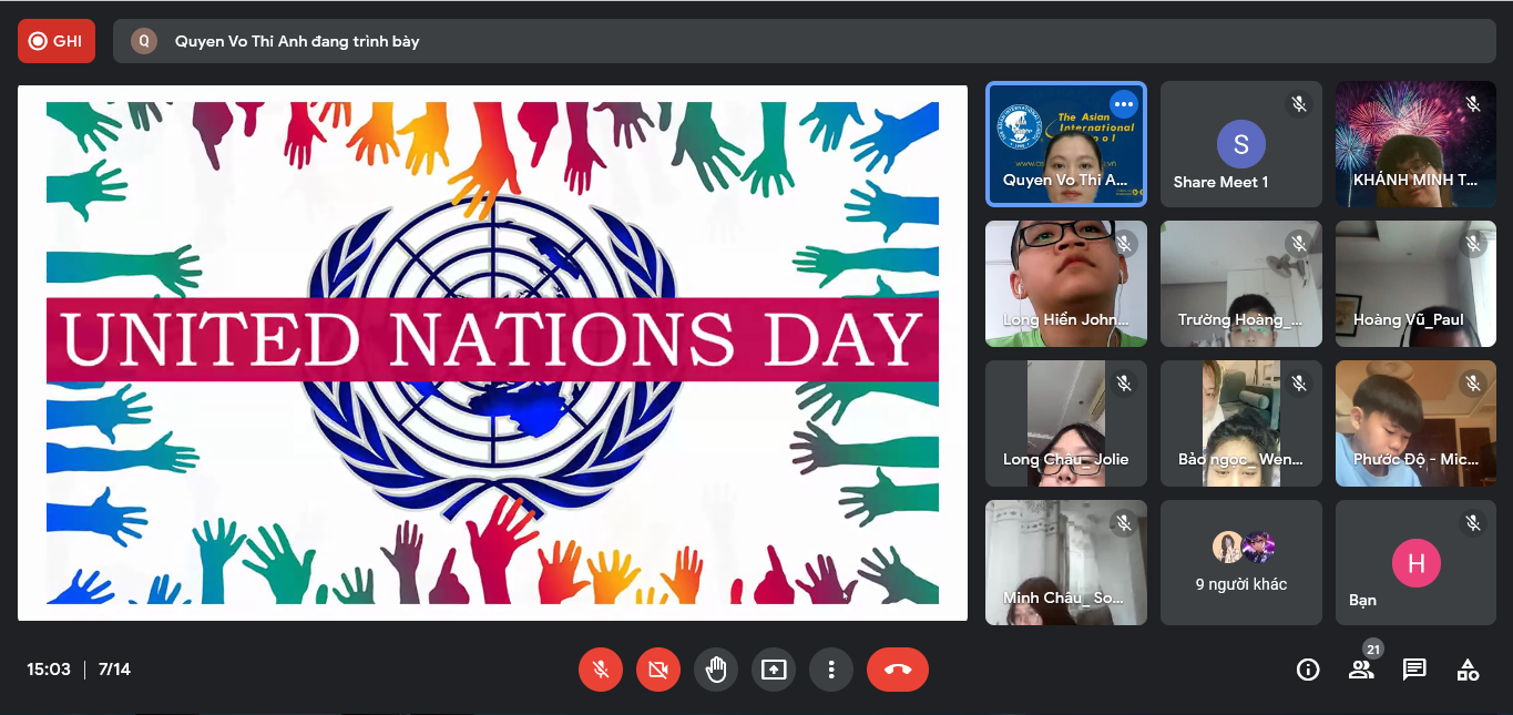 Học sinh Asian School hưởng ứng Ngày hội Liên Hiệp Quốc - United Nations Day 2021...<img src='/App_Themes/Default/Images/iconnew.gif' alt='' />
